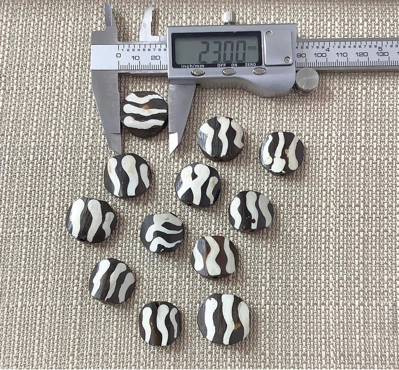 Flat Bone Beads