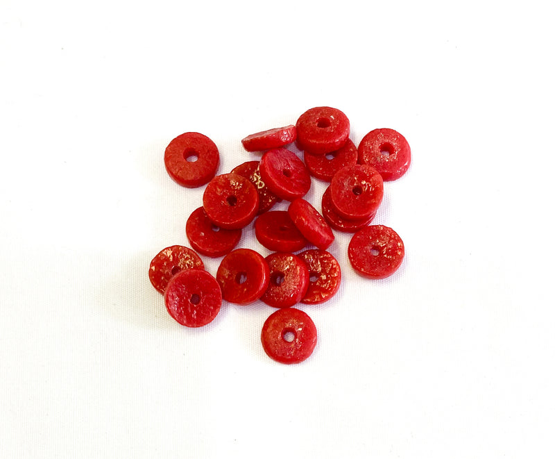 14mm African Glass Spacer Disc Beads | Krobo glass spacer beads | Multiple colors | DIY Jewelry Designs | 10 pieces