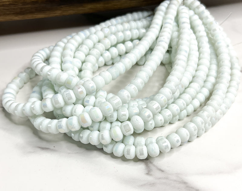 8mm Frosted Striped Beads | 17 Different Colors of 8mm Frosted Striped Glass Beads | DIY Jewelry Making | 15" Strand |56 Beads per Strand