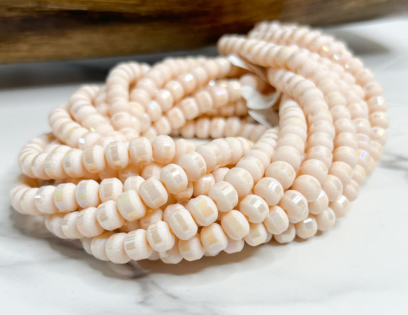 8mm Frosted Striped Beads | 17 Different Colors of 8mm Frosted Striped Glass Beads | DIY Jewelry Making | 15" Strand |56 Beads per Strand