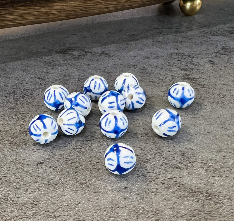 12mm Hand Painted Porcelain Beads