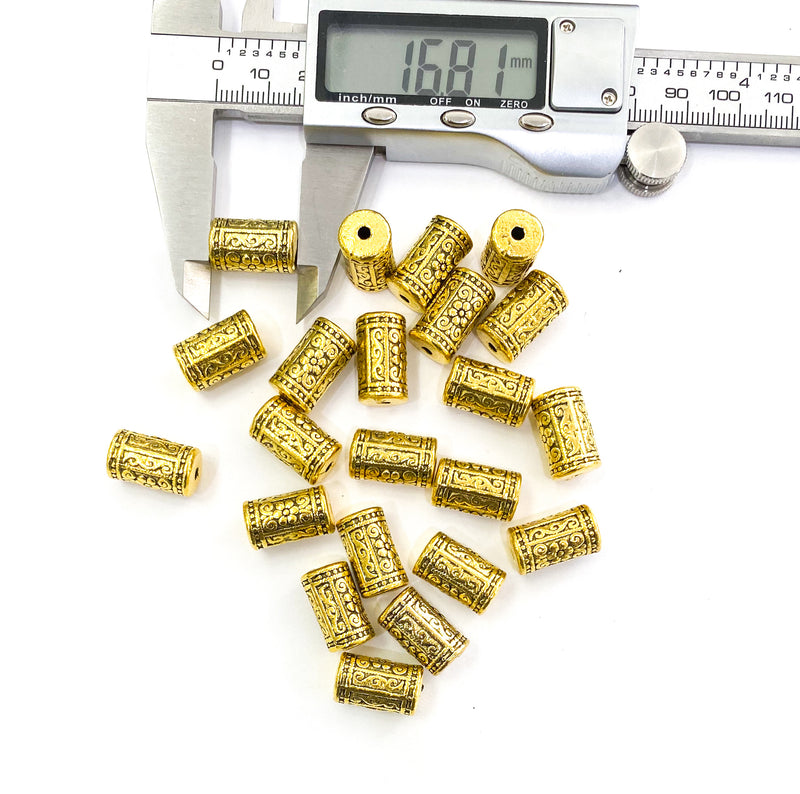 Gold Tibetan Style Allow Beads with Flowers