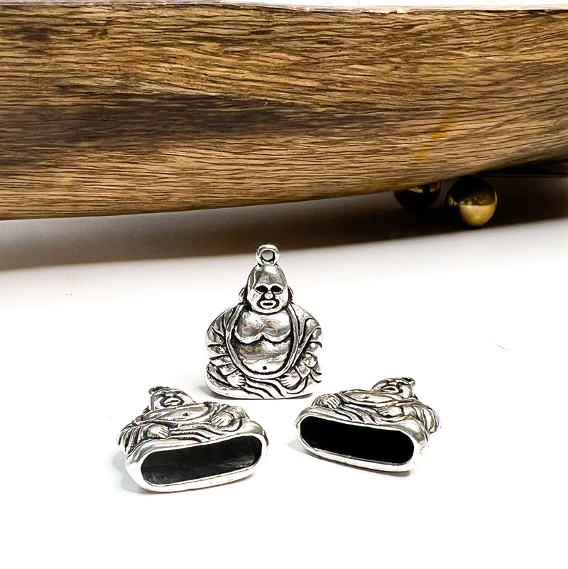 21mm Metal Buddha Tassel Caps | Large Bead Caps | Silver and Gold | DIY Jewelry Designs | 2 Pcs