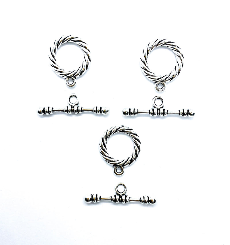 24mm Antique Silver Toggle Clasp