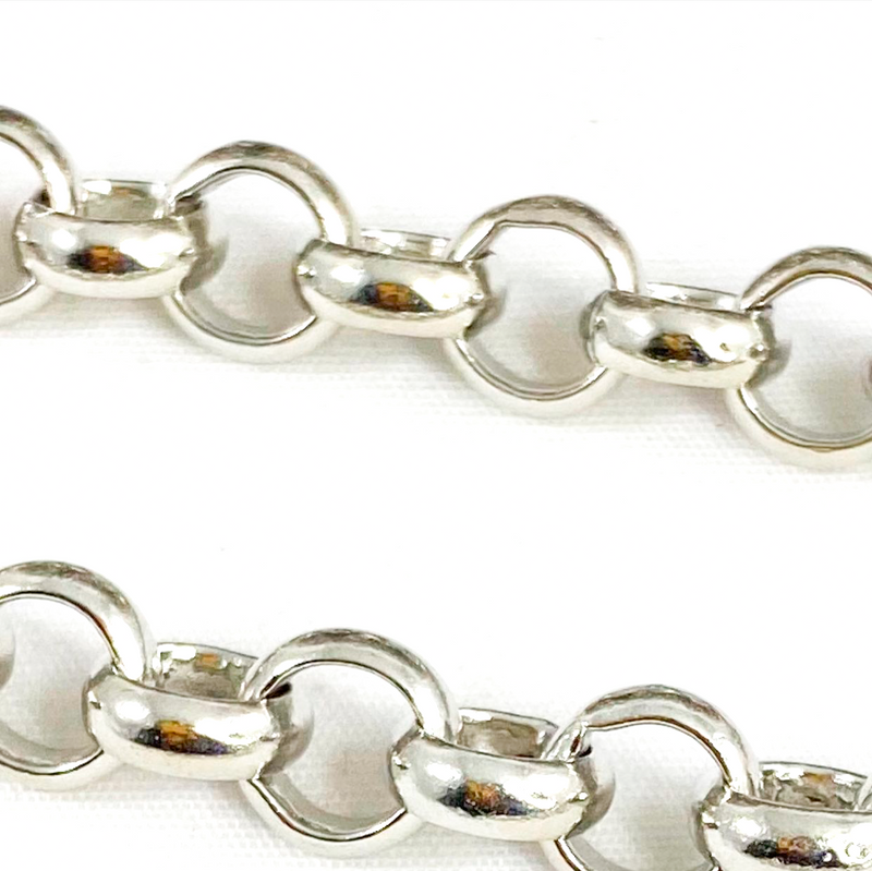 10mm Bright Sliver Rolo Chain (2ft)
