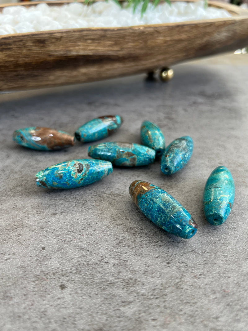 Blue Ocean Agate Focal Beads
