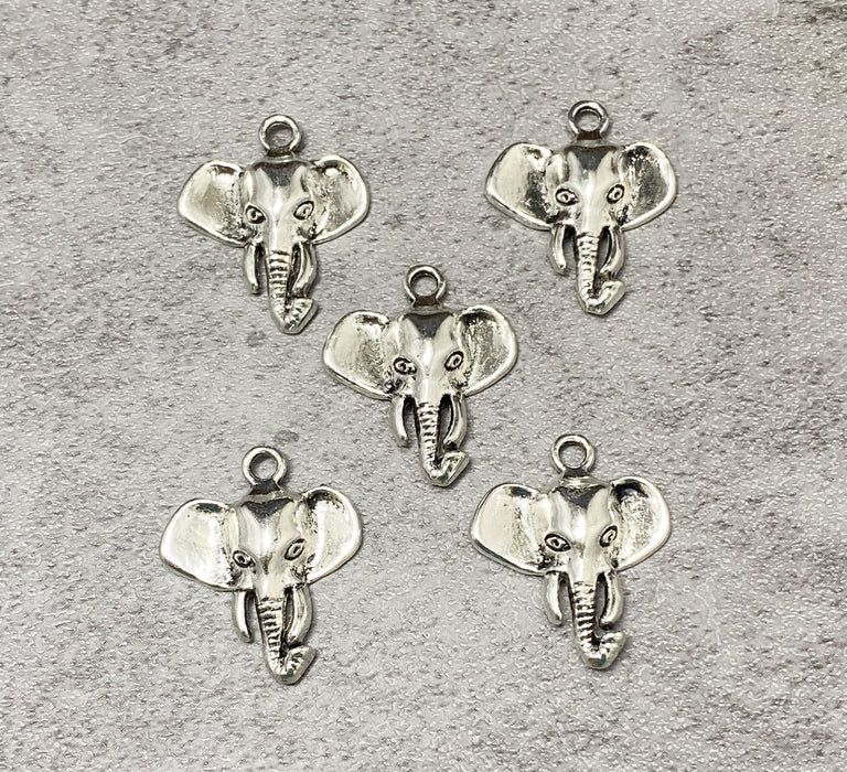 26mm Silver Elephant Charms