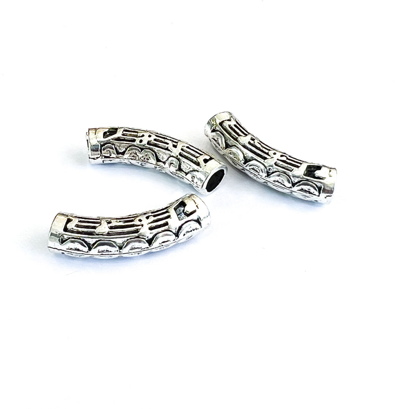9x34mm Tibetan Silver Metal Tube Beads
