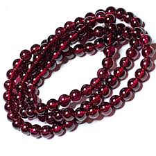 4mm Natural Garnet Beads | Red Smooth Polished Round | 15 Inch Strand | Smooth Red Garnet Beads-Grade A High Quality | DYI | Jewelry Making | 90 Beads per Strand